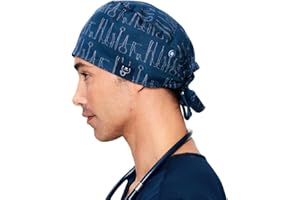 DR. WOOF APPAREL Scrub Caps for Women & Men - Tie Back & Ponytail Hat - Washable & Breathable Material - Surgical Cap for Nurse, Doctor, Vet