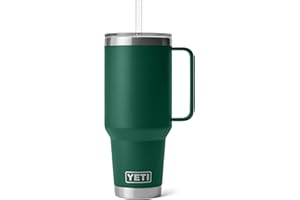 YETI Rambler 42 oz Straw Mug, Vacuum Insulated, Stainless Steel, Black Forest Green