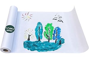 SUNFATT Paper Roll for Kids Easel,White Craft Paper Roll,17.3" x 984''(82feet),Durable Art Easel Paper Rolls for Kids for Moving,Gift Wrapping,Craft Roll