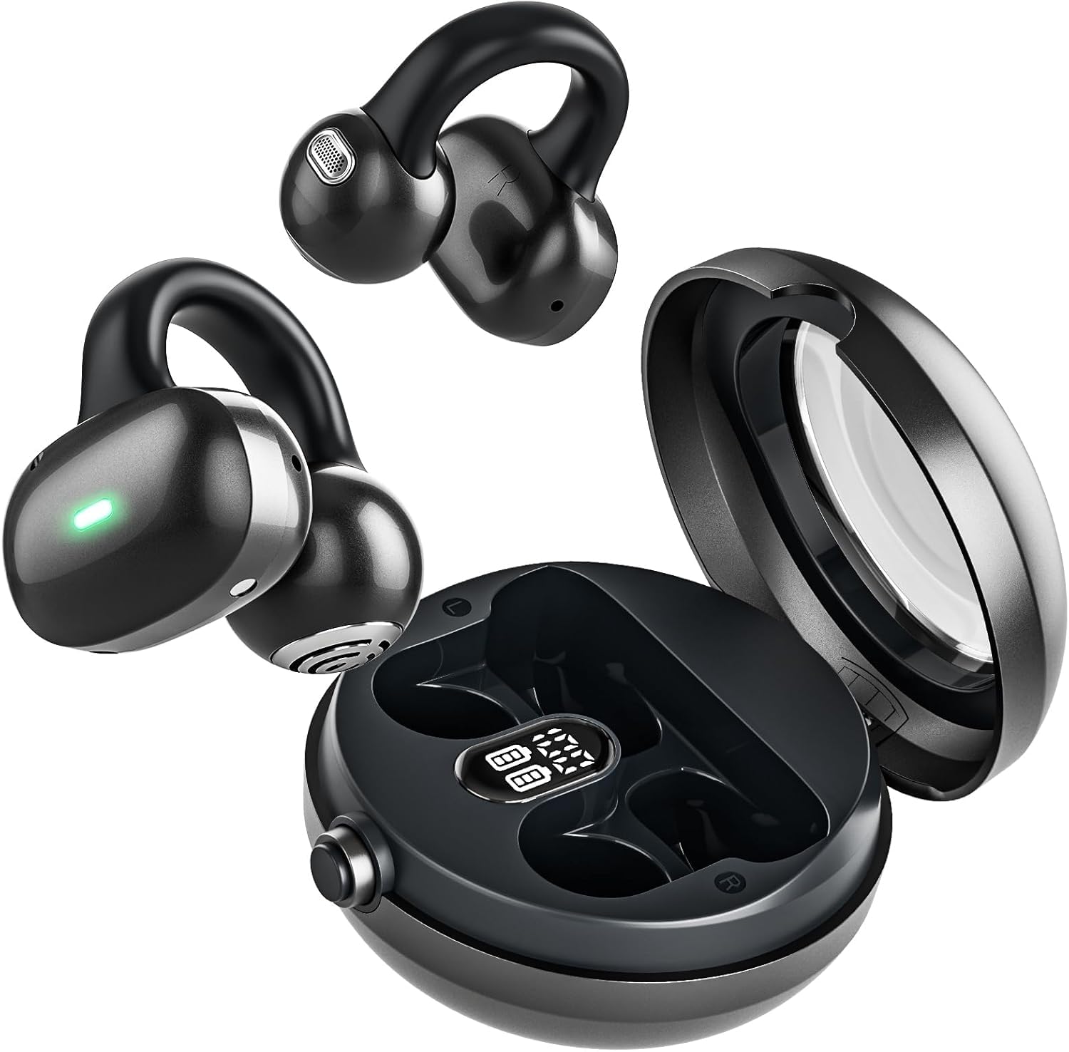 Photo 1 of Byobyc Bluetooth 5.4 Clip On Headphones, 40H Playtime Wireless Stereo Earbuds with LED Digital Display, Lightweight Stylish Open Ear Buds for Daily Use, Commuting and Travel Relax