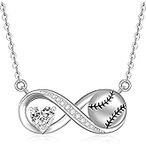 Fenthring Softball Baseball Necklace for Women 925 Sterling Silver Infinity Softball Baseball Necklaces Womens Mothers Day Christmas Gifts Jewelry
