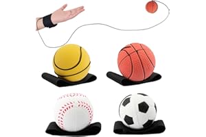 SAYAYA 4/8/16/32 Wrist Return Ball on a String 2.36 Inches Rebound Sport Balls with Elastic Strap Baseball Soccer Tennis Practice Party Favors, Wrist Exercise and Fun Play for Kids & Adults