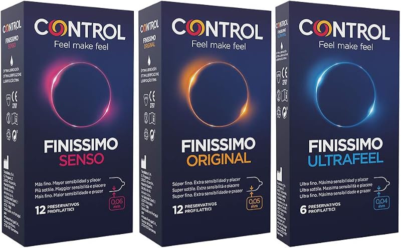 Pack Sensibilidad Finissimo Senso, Original y Ultrafeel - 3 Cajas de Preservativos - 30 Unidades