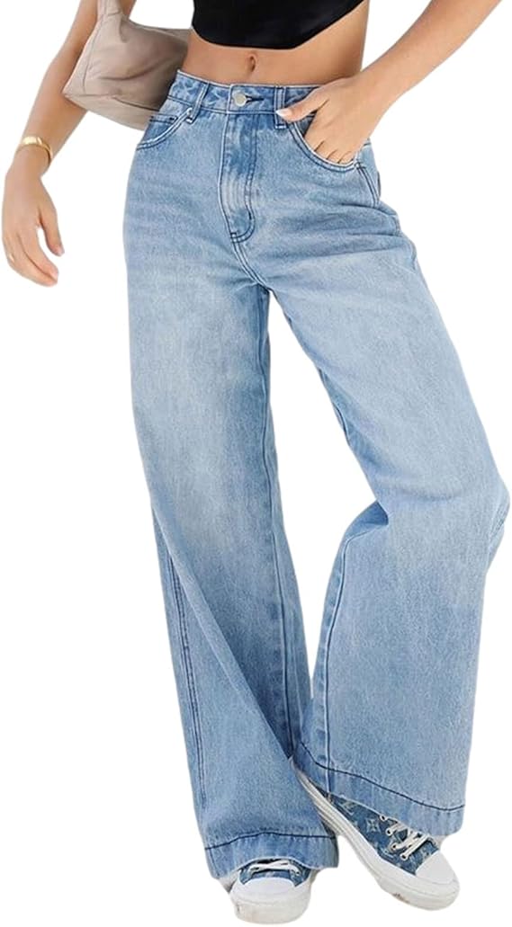 XPONNI Pantalones De Mezclilla Y2k Con Estampado De