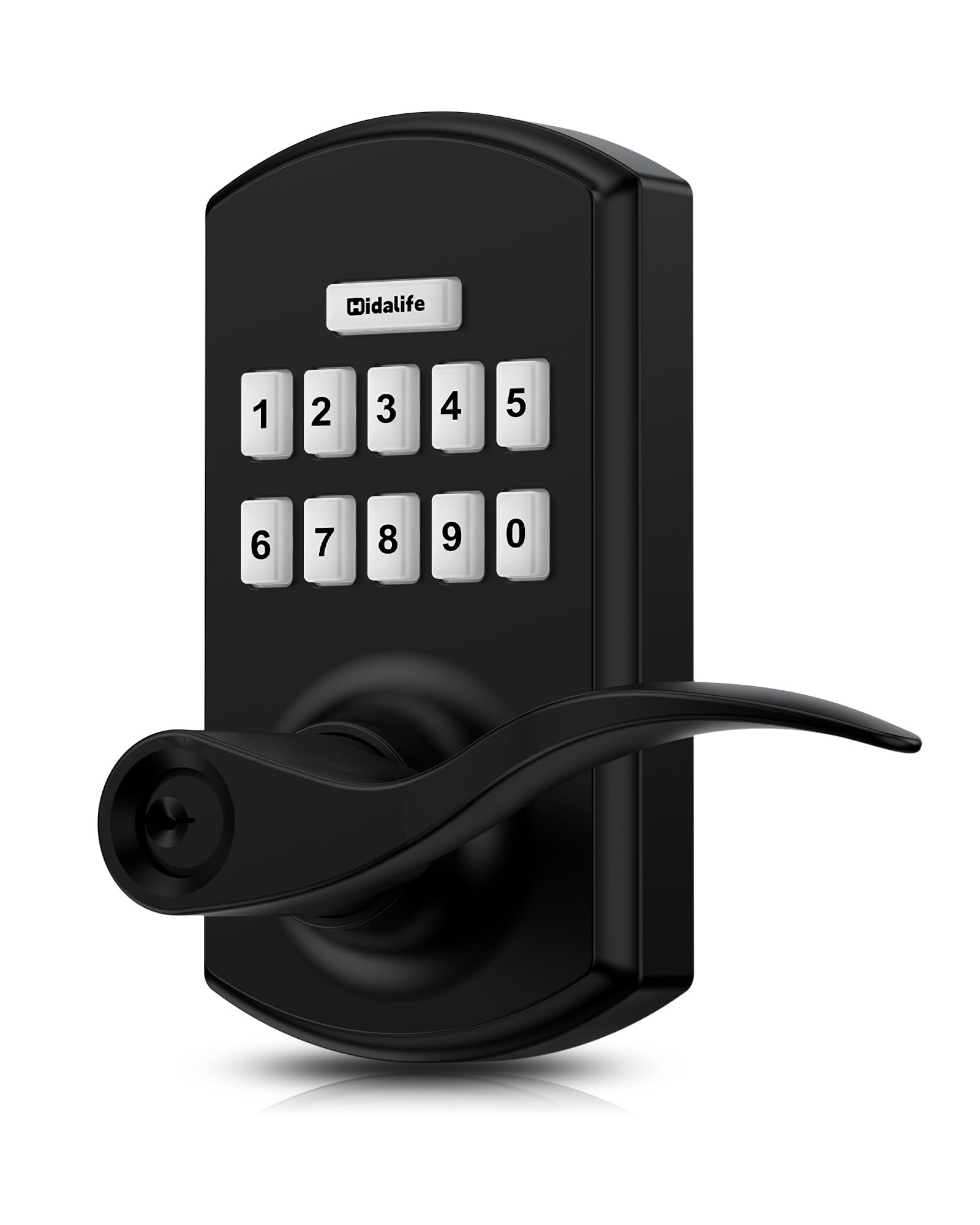 Photo 1 of **** damaged wire on connector ****
**major damage**
 dHidalife Keypad Door Lock with Handle, Keyless Entry for Front Door, Manual Passage Mode, Matte Black