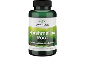 Swanson Marshmallow Root Healthy Supports Respiratory Function Digestive Support 500 Milligrams 90 Capsules