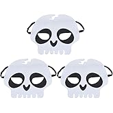 yeesport 3pcs Halloween Felt Masks for Kids - Party, Cosplay, Half Masks Skeleton Head (Skeleton)