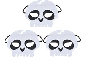 yeesport 3pcs Halloween Felt Masks for Kids - Party, Cosplay, Half Masks Skeleton Head (Skeleton)
