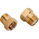 NUNU FER 2Pcs One Way Brass Check Valve Non Return 3/4" Female to 3/4" Male Thread Backflow Preventer Check Valve