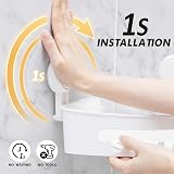 LEVERLOC Corner Suction Shower Caddy White Clear No Drilling Bathroom Organizer view 2