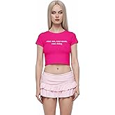 Baby Tees for Women Y2k - Sun Moon Rising Funny Short Sleeve Crew Neck Crop Tops Going Out Top T-Shirt
