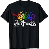 Jimi Hendrix Official Live in Maui Rainbow Guitar Tee T-Shirt