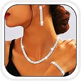 GORAIS Wedding Jewelry Sets Rhinestone Necklace Bridal Formal Jewelry for Women and Brides