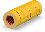 ERKO Yellow Electrical Insulation Tape 8 Pack 19mm x 20m PVC 66ft