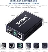 10Gtek 1Gb SFP LX LC Singlemode Fiber Converter 10/100/1000RJ45 20km UK PSU view 2