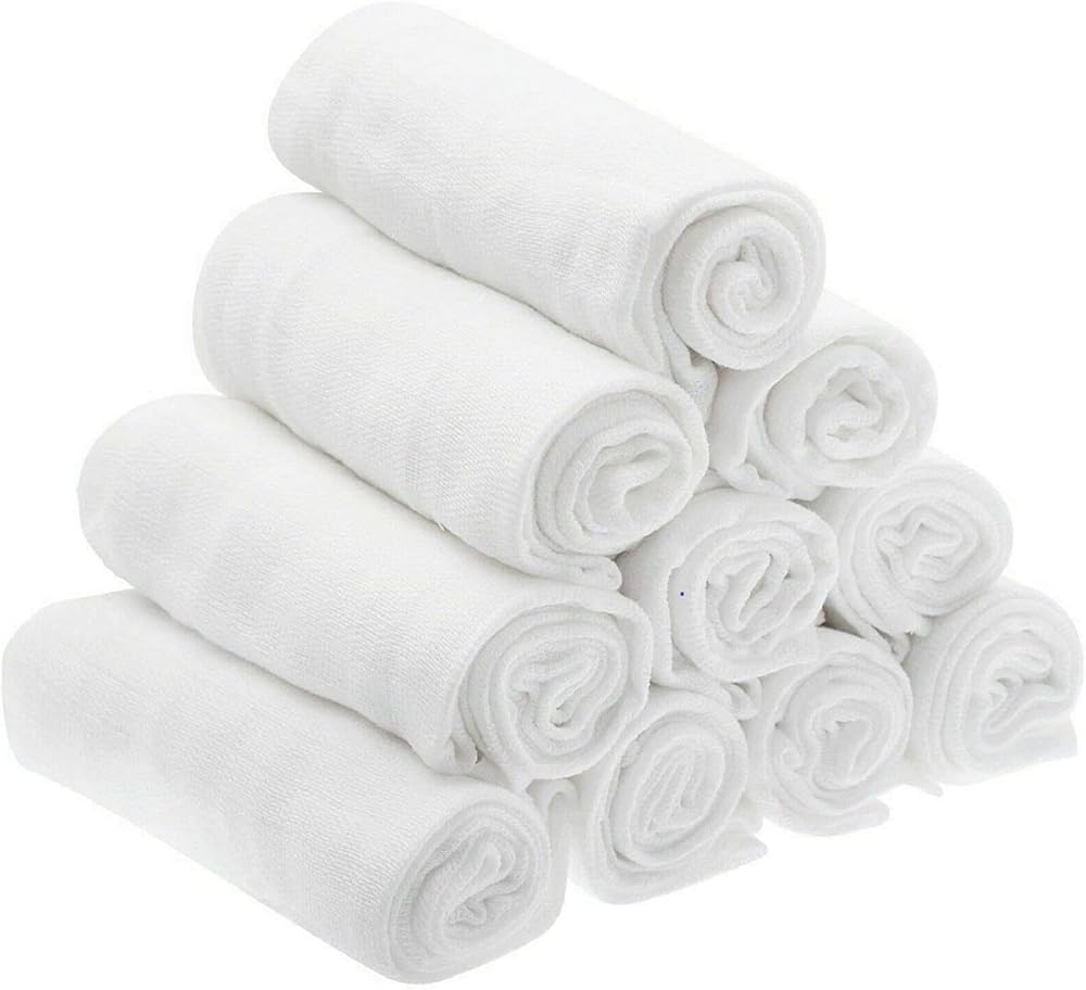 Sasma Home Large Muslin Squares 70x70 cm Pack of 10 100% Cotton
