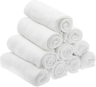 Sasma Home Large Muslin Squares 70x70 cm Pack of 10 100% Cotton