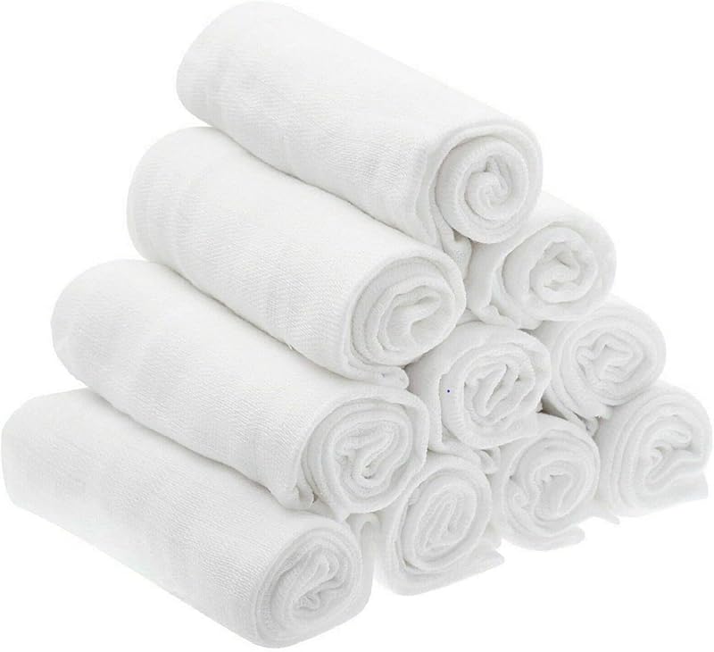 Sasma Home Large Muslin Squares 70x70 cm Pack of 10 100% Cotton