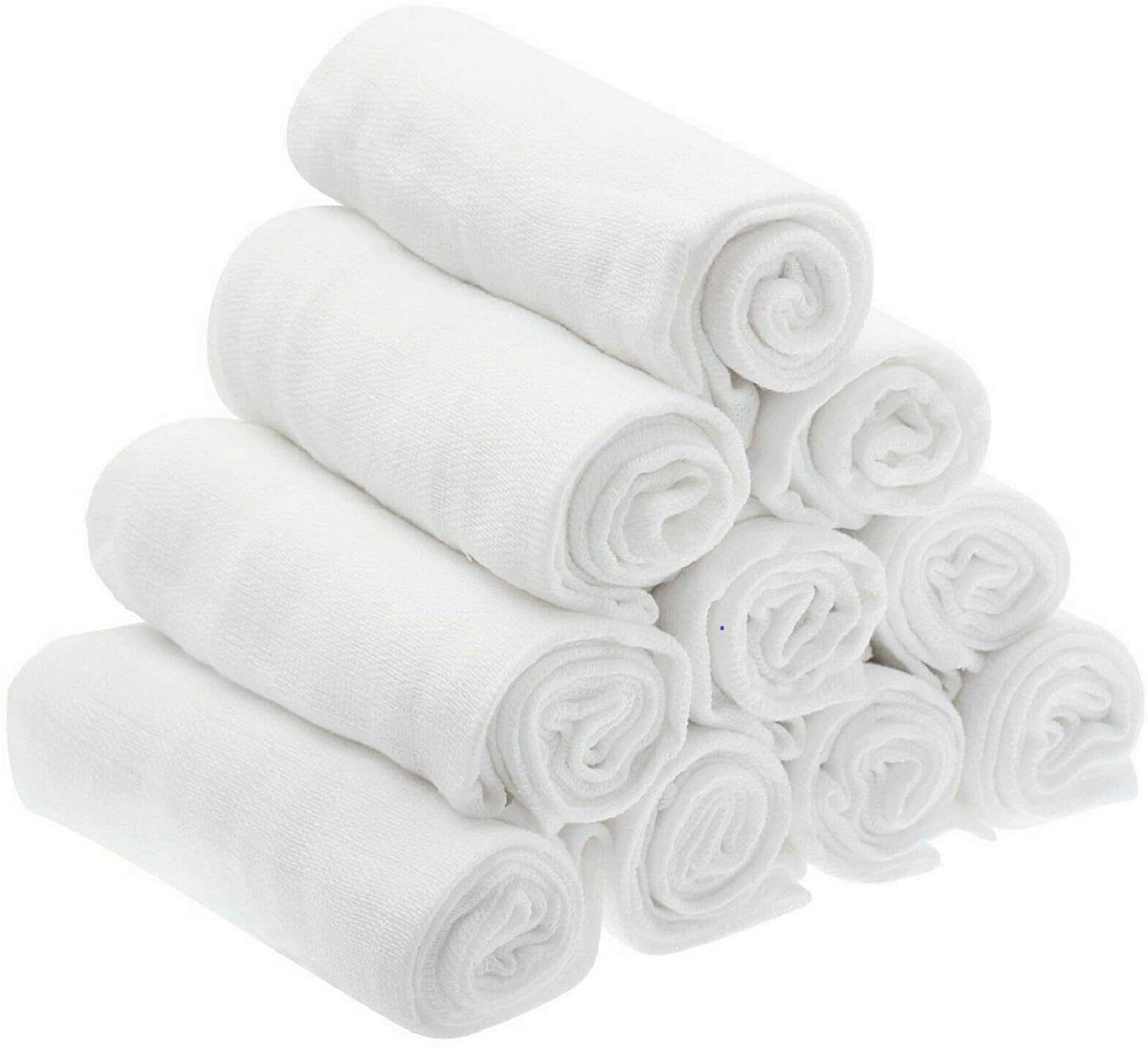 Sasma Home - Large Muslin Squares for Children, 100% Natural Soft and Natural Cotton, 70 x 70 cm, Soft Muslin Cloths, Muslin Swaddle Blankets (Pack of 10)