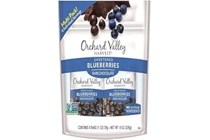 ORCHARD VALLEY HARVEST Dark Chocolate Blueberries, 1 oz (Pack of 8), Non-GMO, No Artificial Ingredients