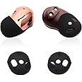 Luckvan Soft Silicone Earbuds Cover Skin Cap Ear Tips for Galaxy Buds Live, Replacement Earbuds Tips for Samsung Galaxy Buds Live Case Cover Non-Slip Fit in Charging Case, 2 Pairs Black