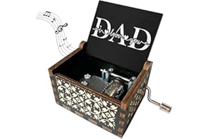 JIRIM-BEUTY Father Gifts Dad I Love You fathers day box Wood Music Boxes Dad Birthday Gifts from Daughter Gifts for Fathers Day Vintage Hand Crank Wooden Music Box U R My Sunshine Music Box for Daddy Gifts - M654