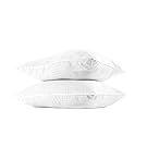 Gel Fiber Pillows 2 Pack – Queen Size Cotton Rich Dobby Pillow Filled with Hypoallergenic, Soft and Fluffy .4 Microdenier True Down Alternative (Soft) - 100% Satisfaction Guarantee - Crafted in USA