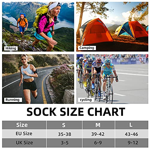 BUDERMMY Men's Socks 43-46 39-42 Hiking Socks Crew Sports Socks Padded Trekking Socks Cotton Breathable Running Socks Work Socks