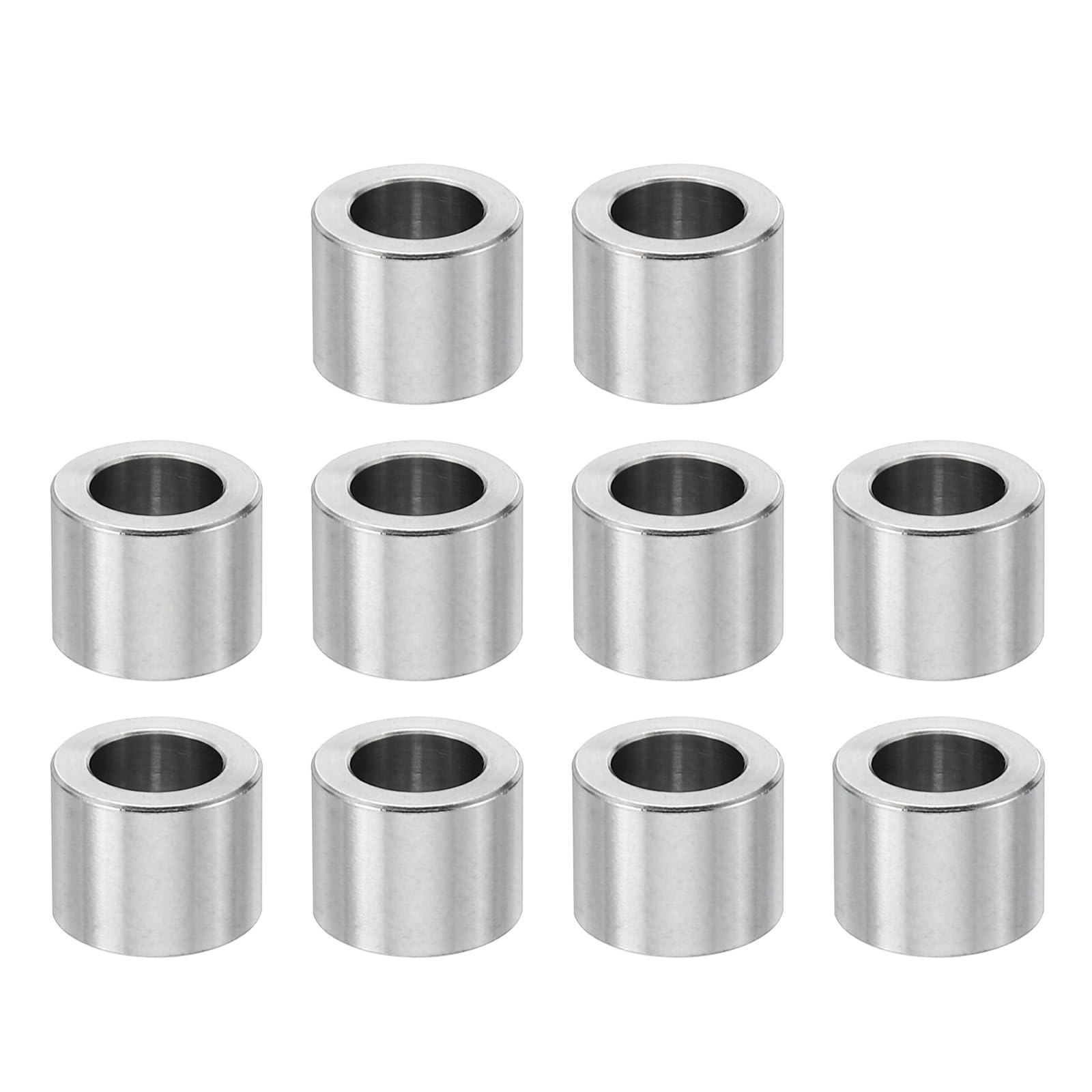 PATIKIL M6 Stainless Steel Spacers, 10 Pcs Metal Spacer Stainless Steel 6.2mm ID x 10mm OD x 8mm L Spacer Screw Standoff Round for 1/4" or M6 Screw Bolts