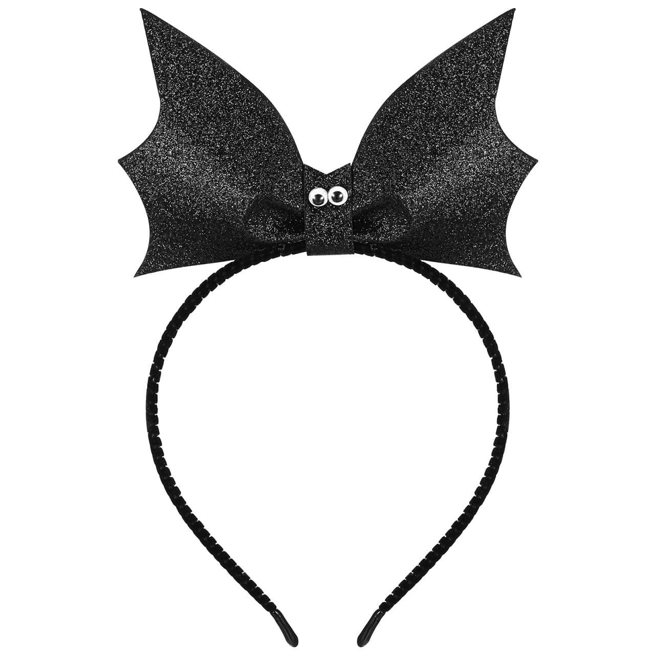 Healeved Simulation Bat Hairband Sequin Performance Headband Creative Hairband (For Women & Girls) Black