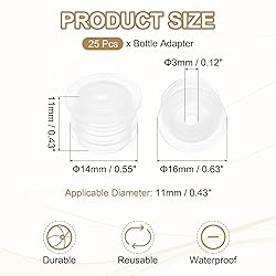 PATIKIL Bottle Adapter 0.55"/12mm, 25 Pcs Press in