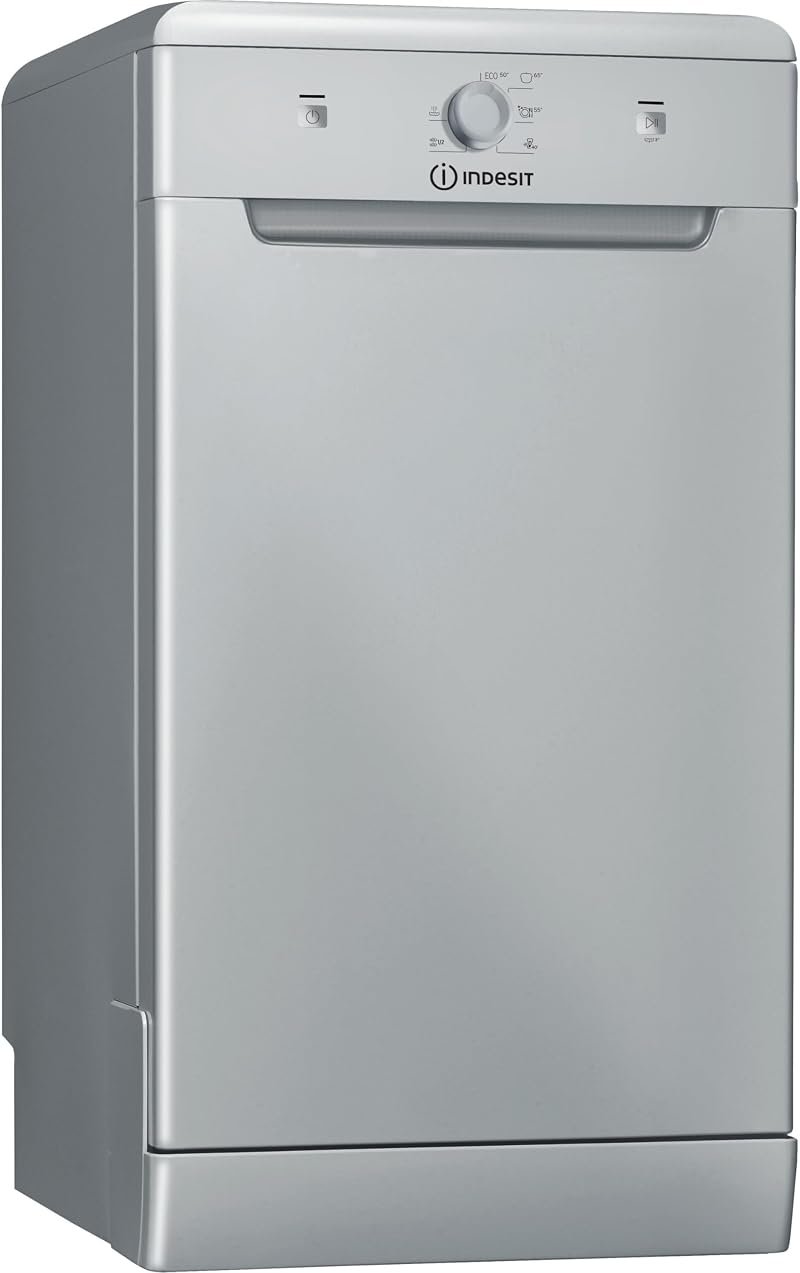 Indesit Freestanding Slimline Dishwasher Silver 9 Place DF9E 1B10 S UK