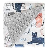Hofasiii Unisex Boy Girl Lightweight Comfortable Super Soft Plush Minky Baby Blanket in 30’’x40’’,Newborn Receiving Baby Cat Blankets with Dotted Backing