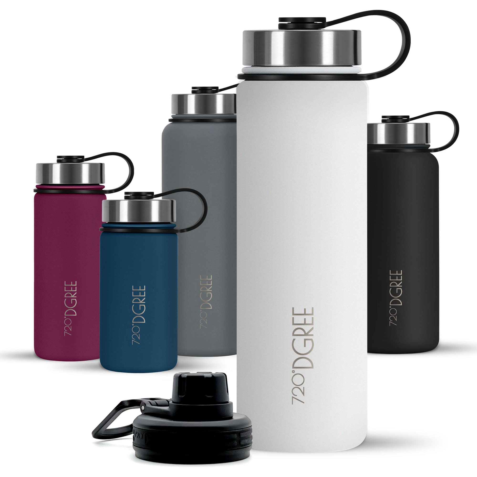 720°DGREE Vaccum Insulated Water Bottle “noLimit“ - 1200ml - Leakproof, BPA-Free, Thermo Stainless Steel Flask - Carbonated Drinks, Sports, Gym, School, Travel, Camping, Hiking, Outdoor +Sports-Cap — image 1