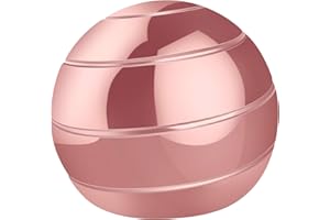 MEHRLIEBEN Kinetic Desk Toys Finger Toys Metal Spinner Ball Office Gyroscope Spinning Metal Ball with Optical Illusion Anti-Stress Transfer Gyro Stress Relief Toy Rose Gold, 45mm