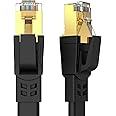 Qiuean CAT8 Ethernet Cable 15ft, High Speed Heavy Duty Cat8 LAN Network Cable 40Gbps, 2000Mhz with Gold Plated RJ45 Connector for Modem, Router, Switch, Gaming - Black