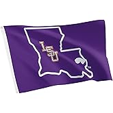 Desert Cactus LSU 100% Polyester Indoor Outdoor 3x5 feet Banner Tigers Geaux Louisiana State University (Flag J)