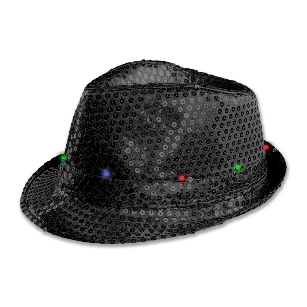 The Glowhouse Flashing LED Fedora Hat (Black)