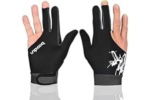 MUMIAN Man Woman Elastic 3 Fingers Show Gloves for Billiard Shooters Carom Pool Snooker Cue Sport - Wear on The Right or Left Hand 1PCS