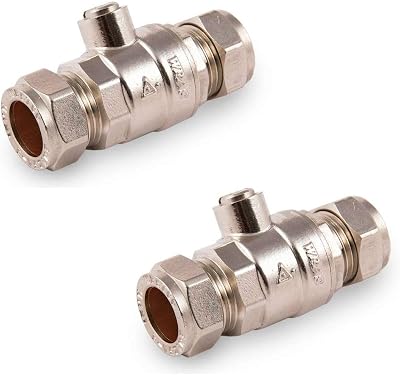 LP Supplies 2x 15mm Isolating Valve CP Full Bore Compression WRAS Approved