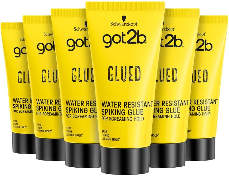 Schwarzkopf got2b Glued Spiking Glue Hair Gel 150ml Pack of 6 Water Resistant
