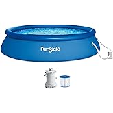 Funsicle Quickset Inflatable 15' x 36" Above Ground Swimming Pool | Round, With FiltraBoost 800 GPH Filter Pump, Type D Filter Cartridge &amp; Repair Patch, Blue