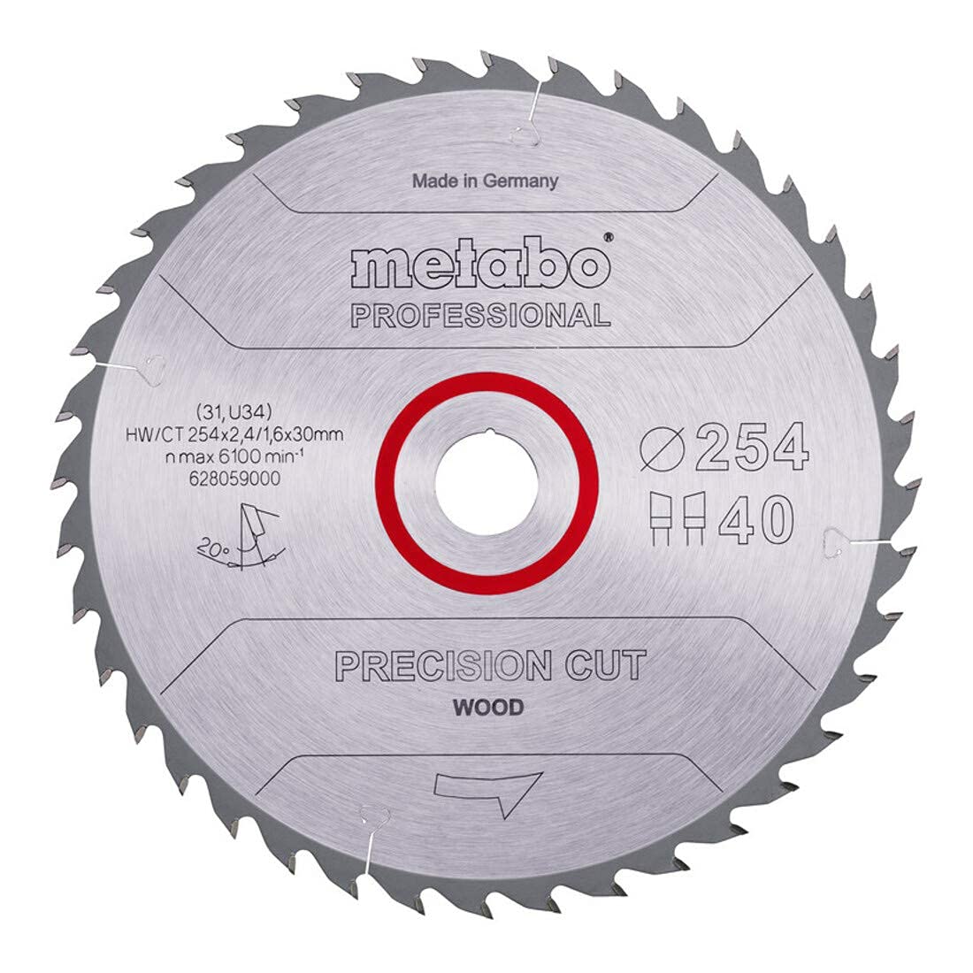 Metabo 628059000 254X30, 40 WZ Circular Saw-Blade, Green