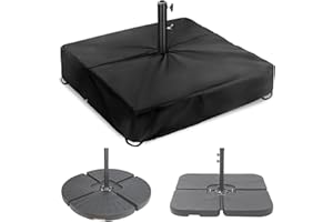 RILEYTEE Patio Umbrella Base Cover,Outdoor Heavy Duty 600D Waterproof Anti-UV Umbrella Stand Base Cover,Black (42"L x 42"W x 5"H-Black)