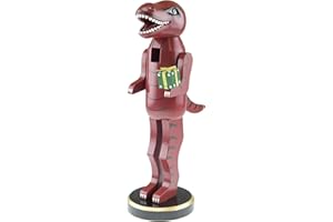 Clever Creations Red Dinosaur 12 Inch Traditional Wooden Nutcracker, Festive Christmas Décor for Shelves and Tables