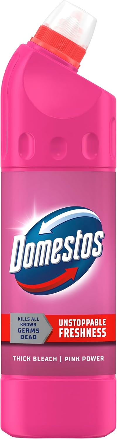Domestos Pink Power Thick Bleach 750 ml Disinfectant 99.99% Kills Bacteria