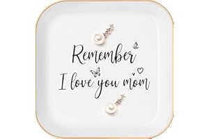 Funnywish Birthday Gifts for Mom – Jewelry Tray with Heartfelt Message, Thoughtful Mother's Day Gifts for Mom, Moms Birthday Gift Ideas,Trinket Jewelry Dish for Rings and Jewelry，Mother In Law Gifts