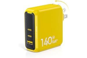 AOHI Magcube 140W USB C Charger PD3.1 3-Port GaN+ Laptop Wall Charger 100W Fast Charging Power Adapter Foldable Plug for MacBook Pro 16'', Dell XPS, iPad Pro, Galaxy, iPhone 15 Pro, Chromebook