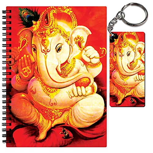 Color Empire Printed Notebook Diary n Keychain Combo | Ganshji Red Posture | Unrulled Diary | A5 Notepad | Writing Journal | Personal Diary | Spiritual Notebook