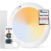 Combuh Battery Operated Shower Light Waterproof Inside, Rechargeable Motion Sensor Ceiling Lights Battery Powered with Remote, No Wiring Magnetic Cordless LED Overhead Lighting for Closet Hallway